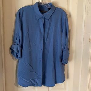 Baby blue button down blouse